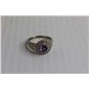 Image 2 : ^ Silver with CZ and Amethyst Ring