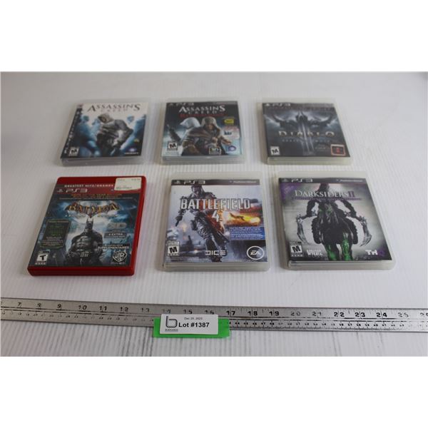 (6) PlayStation 3 Games - Assassin's Creed, AC Revelations, Diablo