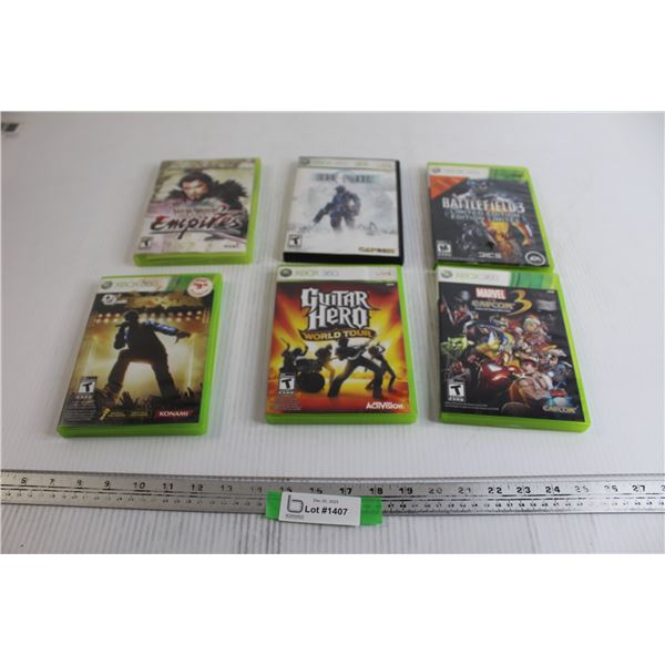 (6) Xbox 360 Games - Battlefield 3, Guitar Hero, Lost Planet