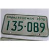 Image 3 : (2) Saskatchewan 1970 License Plates