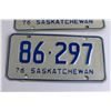 Image 2 : Pair of Saskatchewan 1976 License Plates