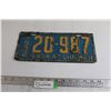 Image 1 : Saskatchewan 1932 License Plate