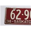 Image 2 : Saskatchewan 1934 License Plate