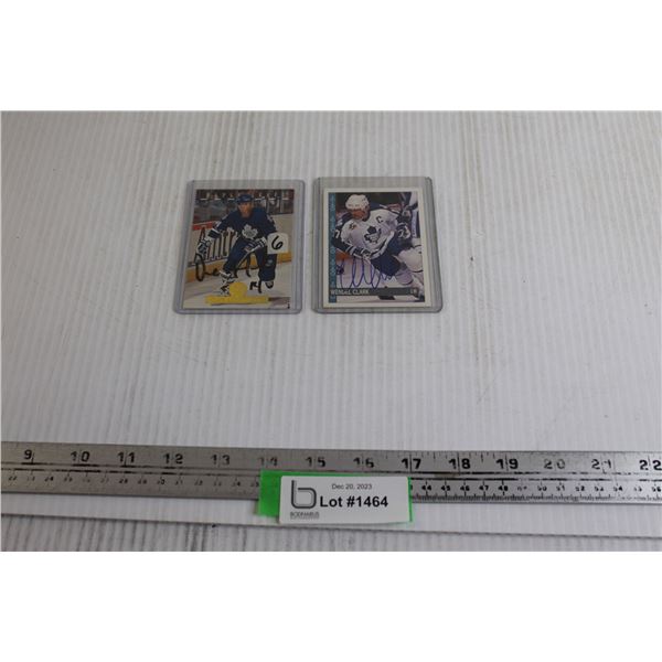 (2) Toronto Maple Leafs Autographed NHL Hockey Cards - Wendel Clark and Dave Andreychuk (Not Authent