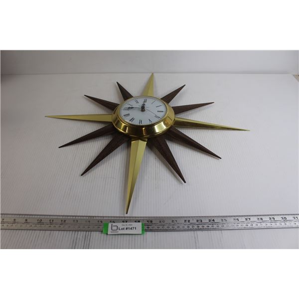 Sunburst Clock MCM - Works