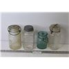 Image 1 : (4) Sealer Jars (2 Perfect Seal) - (Ball) - (Drey Square)