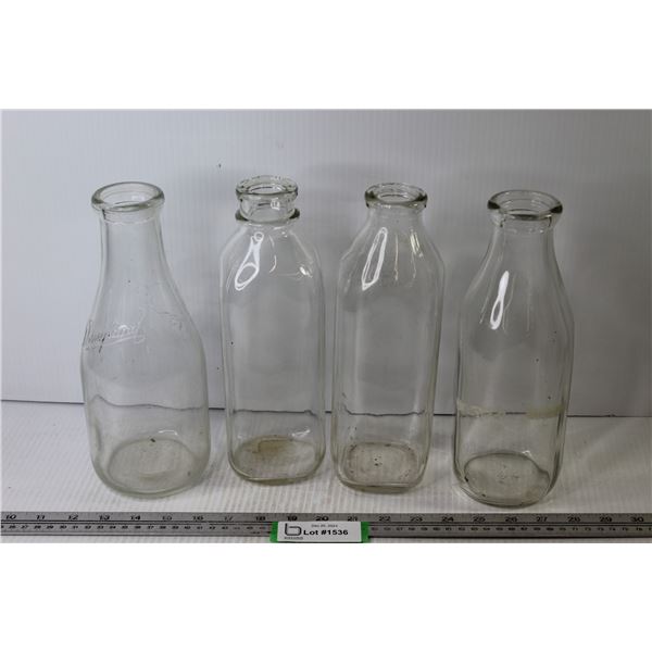 (4) Milk Bottles (1 is) Dairy Land