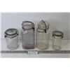Image 1 : (4) Wire Top Milk/Creamer Bottles (2 perfect Seal - 1 Safety Seal)