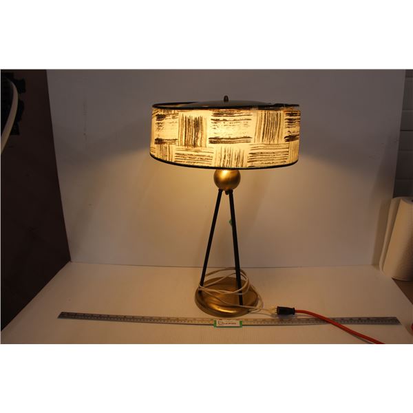 * Vintage Metal Lamp - (shade is coming apart along top edge)