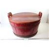 Image 1 : * Vintage Wooden Wash Tub (bottom support ring is loose - home made lid)