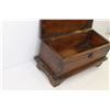 Image 5 : Vintage Wooden Box w/Latch & Carved Lid