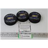 Image 1 : (3) Slapshot Movie Chiefs Signed Hockey Pucks