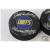 Image 3 : (3) Slapshot Movie Chiefs Signed Hockey Pucks