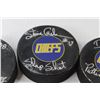 Image 4 : (3) Slapshot Movie Chiefs Signed Hockey Pucks