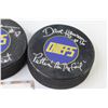 Image 5 : (3) Slapshot Movie Chiefs Signed Hockey Pucks