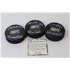 Image 6 : (3) Slapshot Movie Chiefs Signed Hockey Pucks