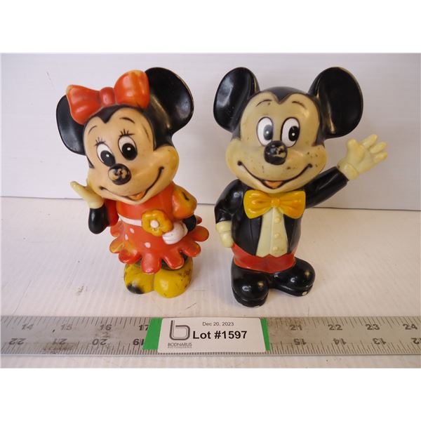 Vintage mickey and Minnie Mouse Coin Banks