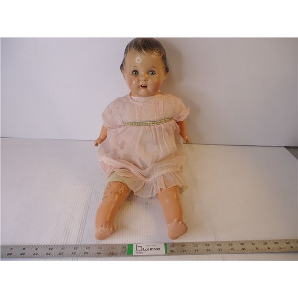 Vintage 21" Composition Baby Doll, Open Mouth with Teeth, Sleepy Eyes