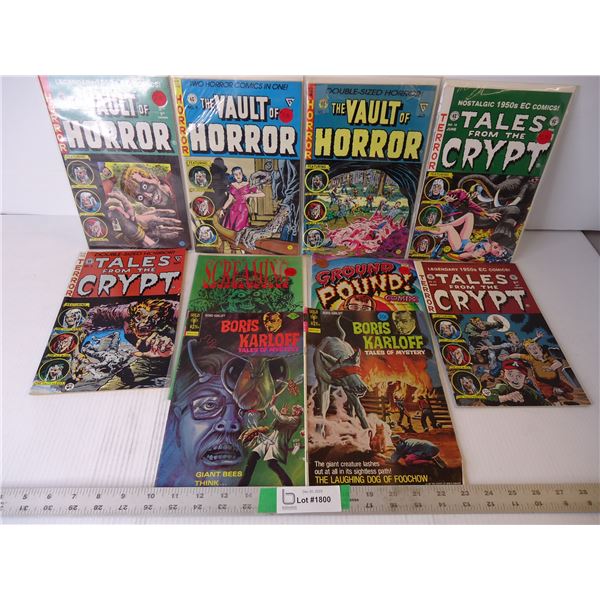 (10) Comics-Tales From the Crypt, Vault of Horror, Boris Karloff and others