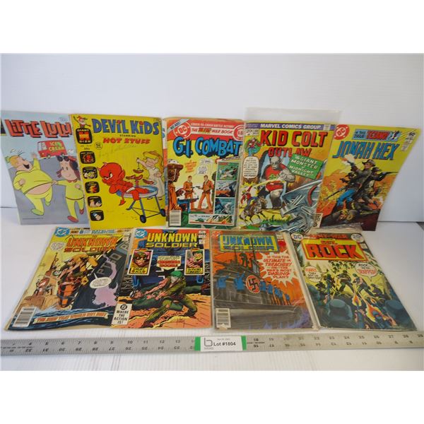 (9) Assorted Comics - (3)DC Unknown Soldier ,  Jonah Hex, Little Lulu Etc.