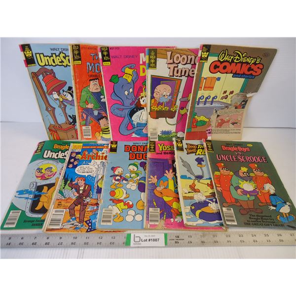 (9) Walt Disney Comics,(1) Archie and (1) Little Monsters Comic