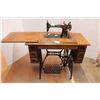 Image 1 : * Antique Singer Sewing Machine in Wheeled Cabinet