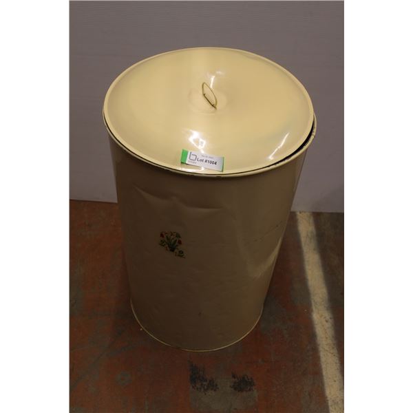 * Vintage Flour Bin with Lid - 25" Tall