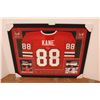 Image 1 : * Blackhawks Patrick Kane Signed Jersey in Frame with Certificate of Authenticity - 35 3/4" x 43 1/2