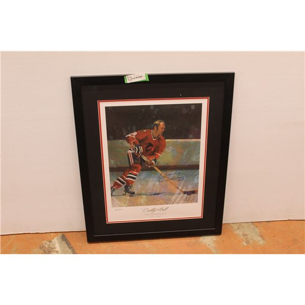 * Bobby Hull Framed Signed Hockey Picture with Certificate of Authenticity - 23  x 28 