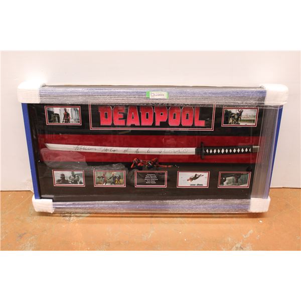 * Framed Deadpool Signed Katana with Certificate of Authenticity - 21 X 41