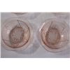 Image 2 : Pink Depression Glass Royal Lace Master Berry Bowl with (6) Serving Berry Bowls