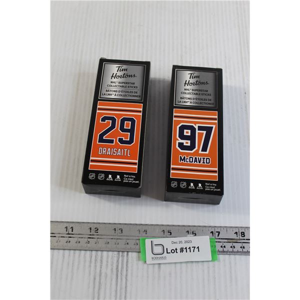 (2) Tim Hortons NHL Superstar Collectable Sticks - NIB