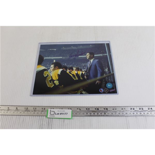 Signed Harry Sinden Picture with Certificate of Authenticity - 10" x 8"
