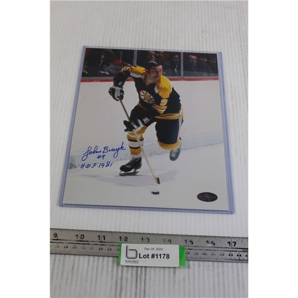 Signed John Bucyk Picture with Certificate of Authenticity - 8  x 10 