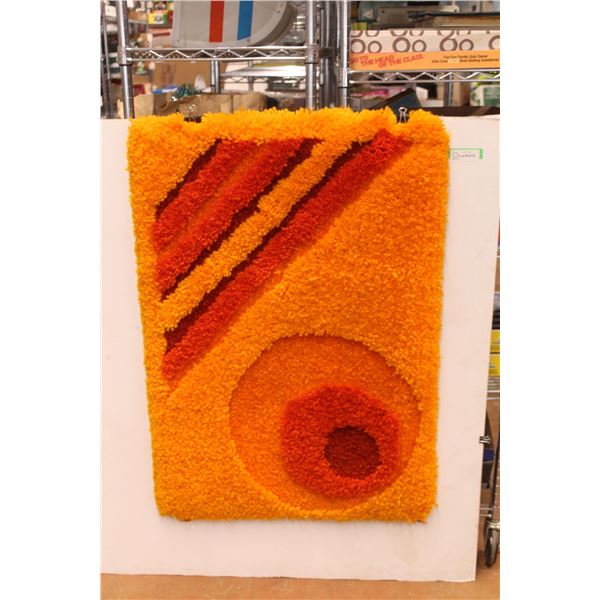 Vintage Geometric Orange Wall Hanging- 29" x 40"