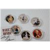 Image 2 : Set of 6 Marilyn Monroe US Collector Coins w/ Certificate of Authenticity