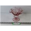 Image 1 : Pink Glass Heart Stemmed Dish
