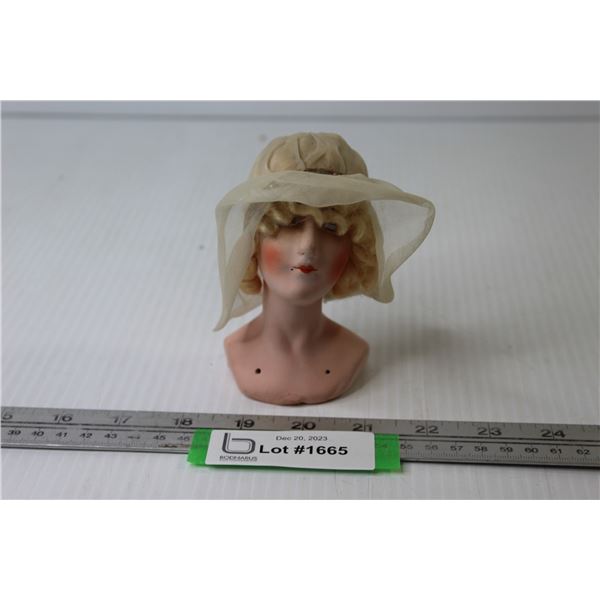 Vintage Porcelain Head From Cloth Doll (Made in Germany)