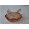 Image 3 : Pink Depression Glass 2 1/2" Hen in Basket