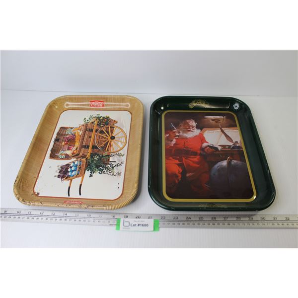 (2) Coca-Cola Metal Trays