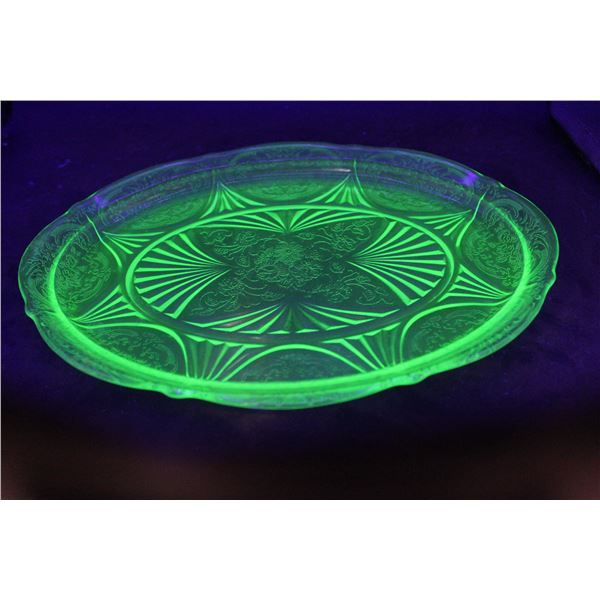 Uranium Depression Glass Plate