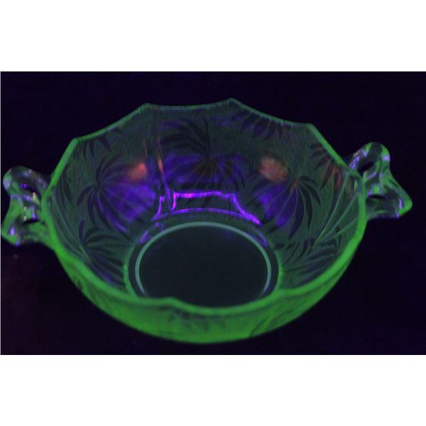 Uranium Depression Glass 6 1/2" Dish