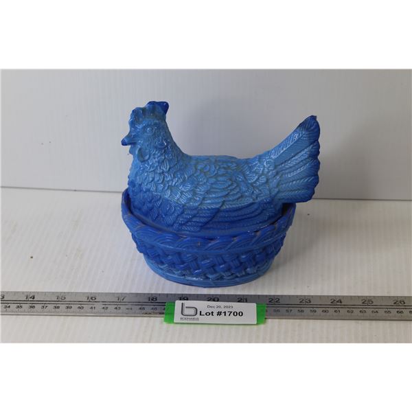 Blue Hen in Basket