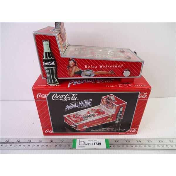 Coca Cola Collectible Pinball Machine Musical Bank