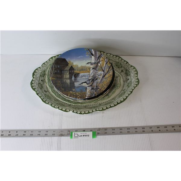 (2) Platters, Collector Plates, Bowl