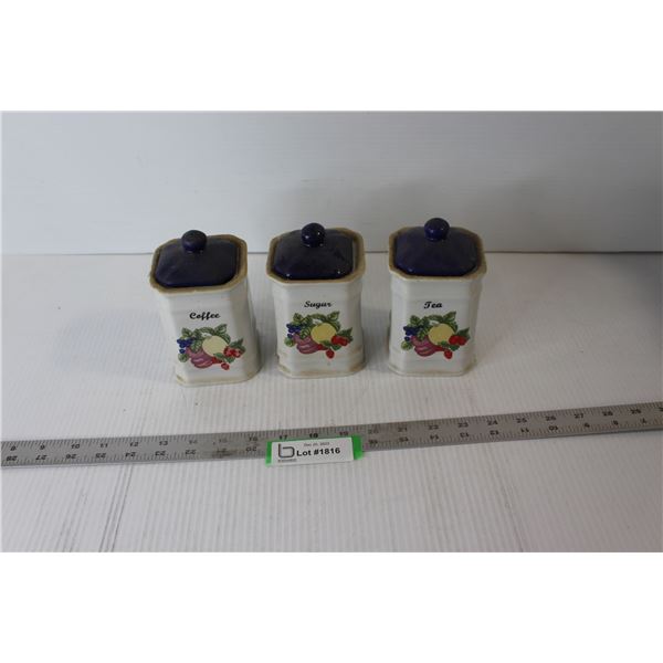 Vintage Coffee, Tea, Sugar Container Set