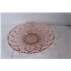 Image 2 : Fancy Pink Glass Bowl, Fancy White Glass Bowl & Matching Platter, Footed Glass Plate