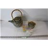 Image 1 : Tea Pot, Handled Sugar Bowl, (2) Glasses