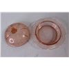 Image 5 : (2) Pink Depression Glass Bowls With Lids - One is Chipped - Cherry Blossom