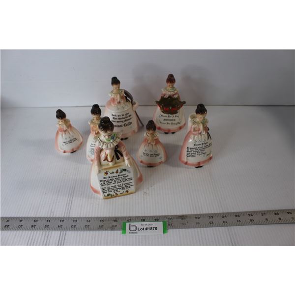Woman Ceramic Figurine Set - Salt & Pepper, Vase, Instant Coffee Container, String Dispenser, etc.